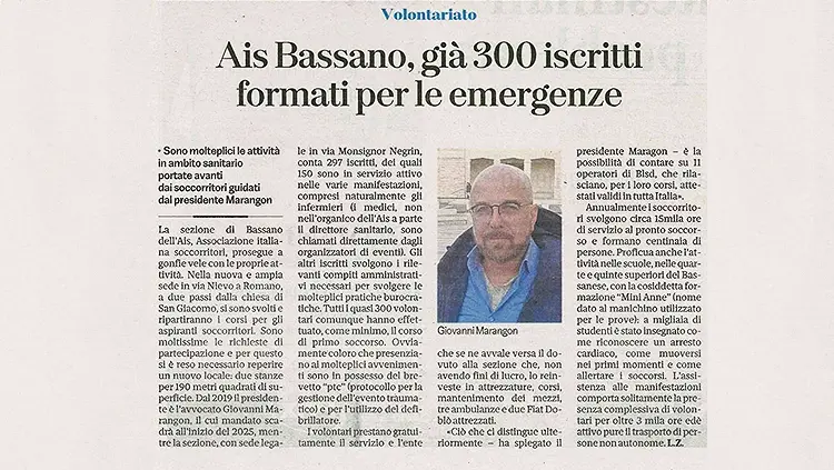Già 300 iscritti formati per le emergenze • Associazione Italiana Soccorritori Già 300 iscritti formati per le emergenze • Associazione Italiana Soccorritori